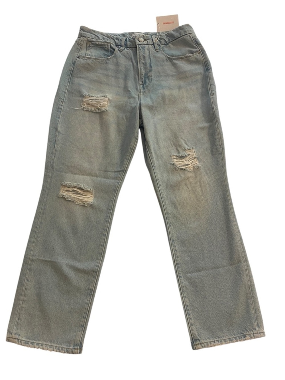 Good American Women’s Good Vintage Blue Distressed Straight Leg Jeans new 12/31